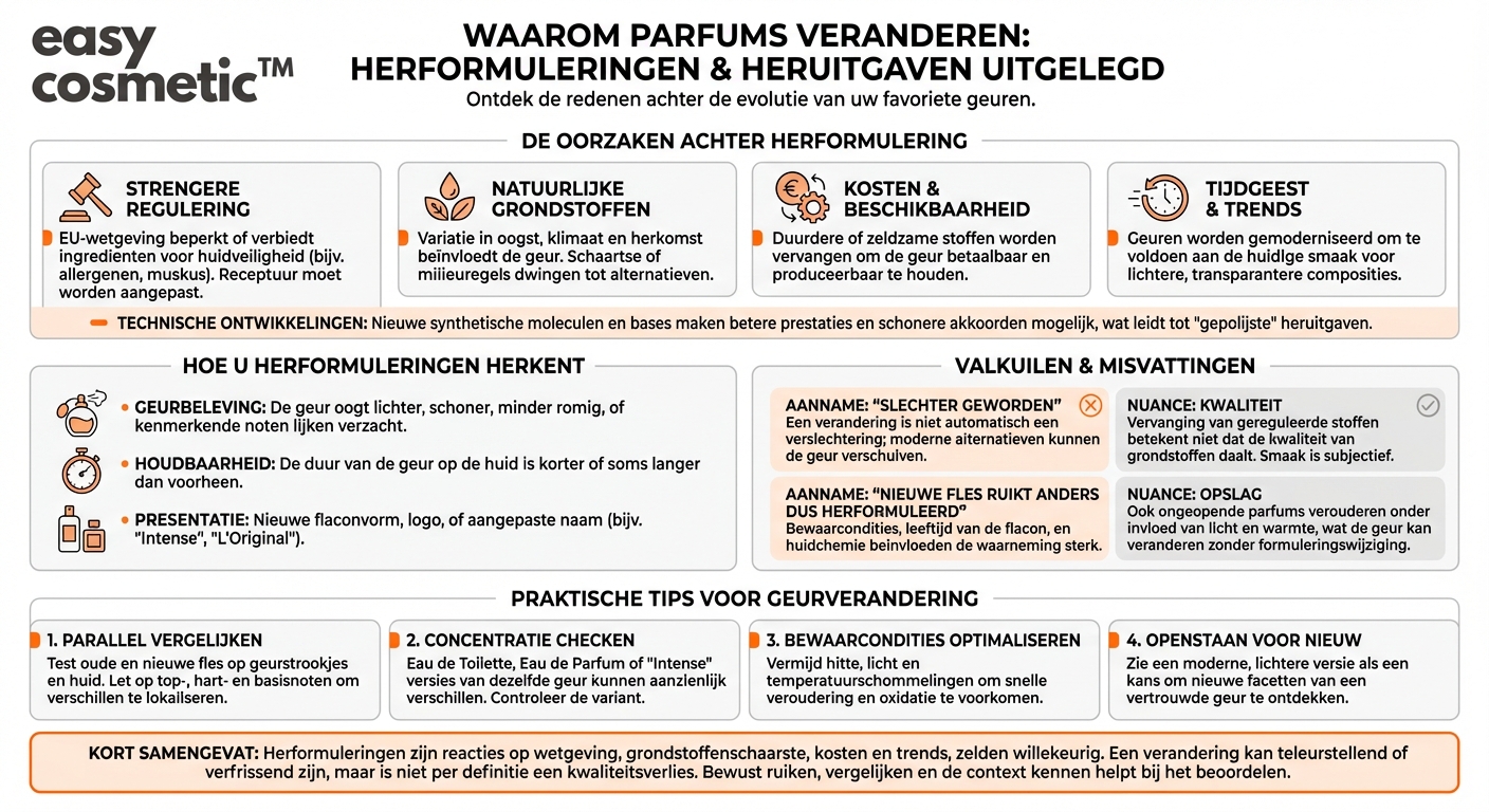 Waarom worden sommige parfums na jaren opnieuw uitgebracht of geherformuleerd?