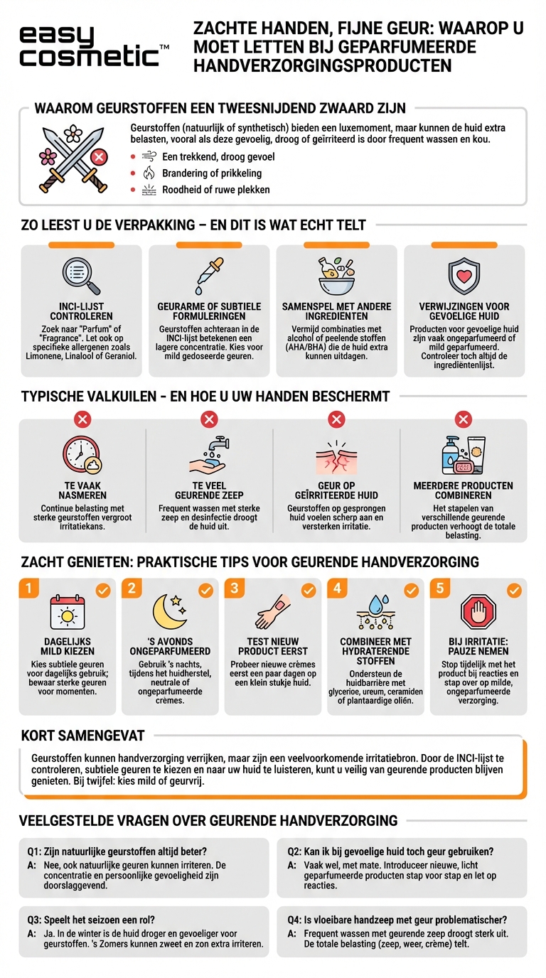 Waarop moet je letten bij handverzorgingsproducten met geurstoffen?