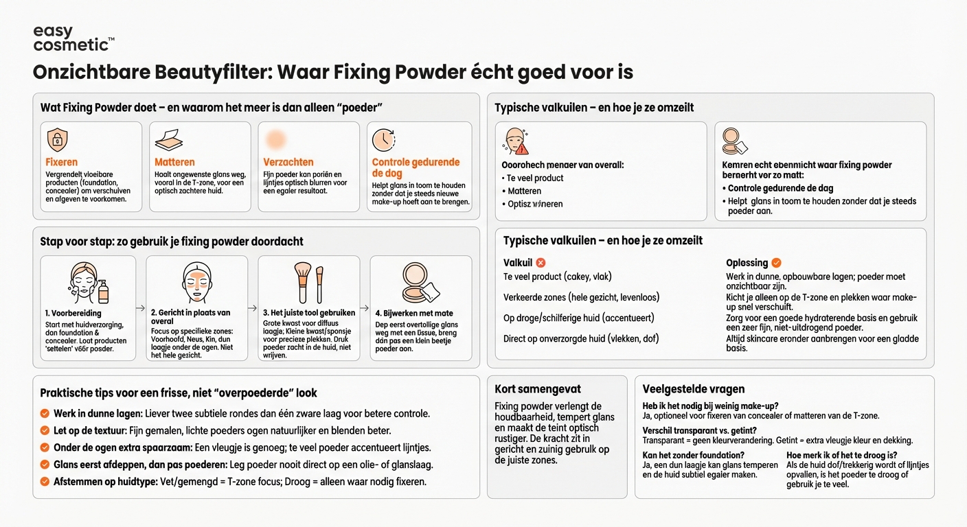 Waarvoor heb ik fixeerpoeder nodig en hoe gebruik ik het op de juiste manier?