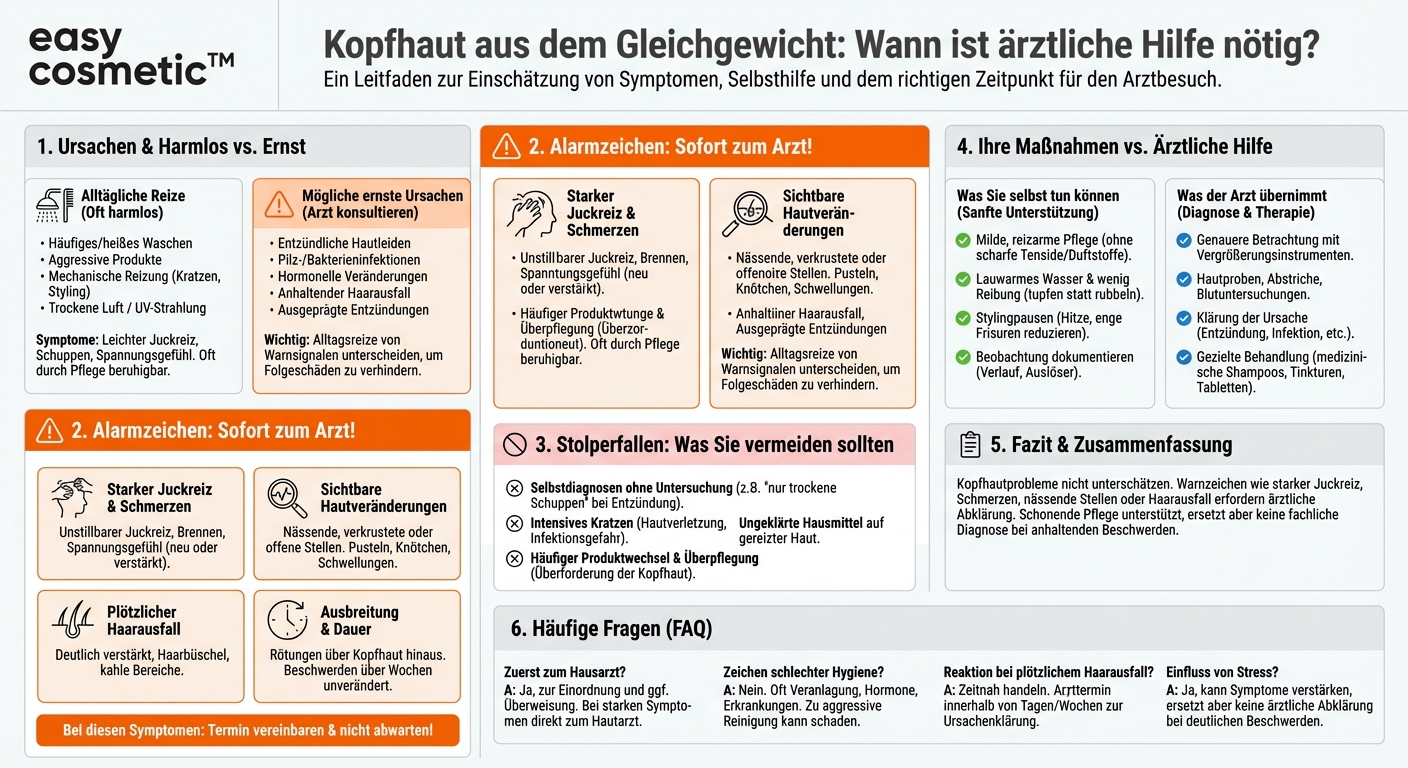 Wann sollte ich bei Kopfhautproblemen einen Dermatologen oder Arzt aufsuchen?