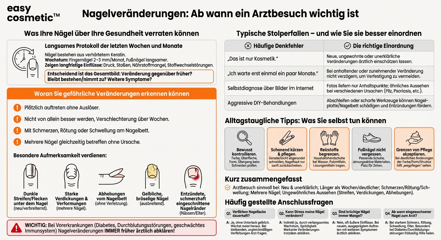 Wann sollte ich bei Veränderungen an meinen Nägeln zum Arzt gehen?