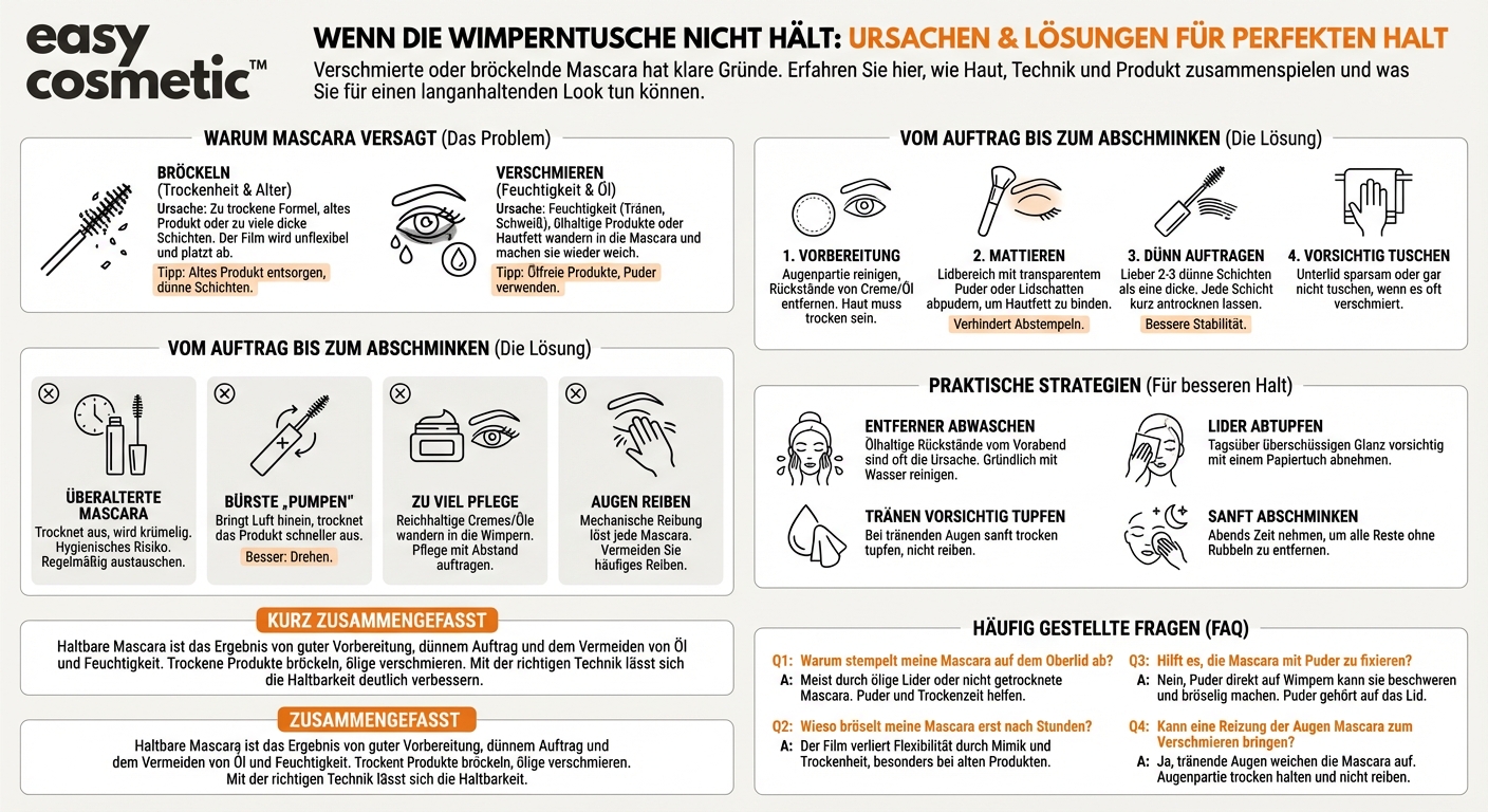 Warum bröckelt oder verschmiert meine Mascara?