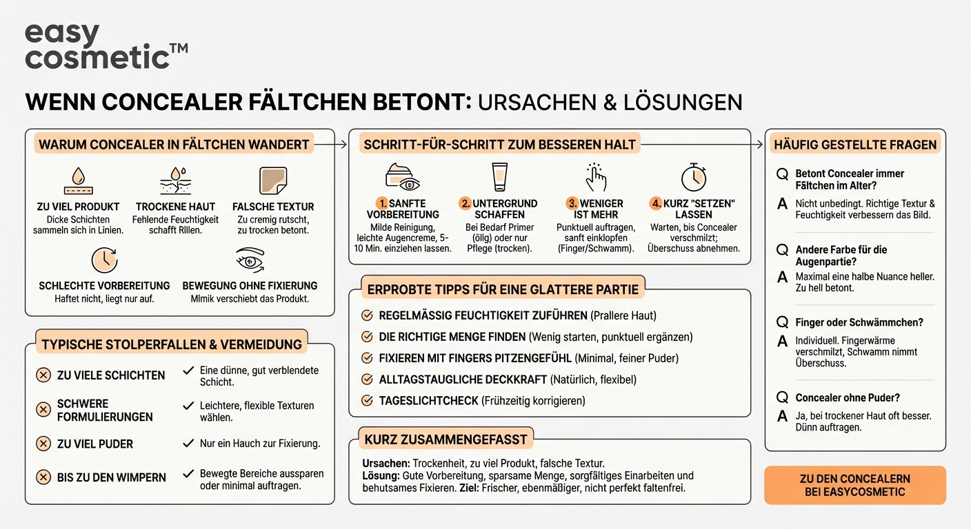 Warum kriecht mein Concealer in die Fältchen und wie verhindere ich das?
