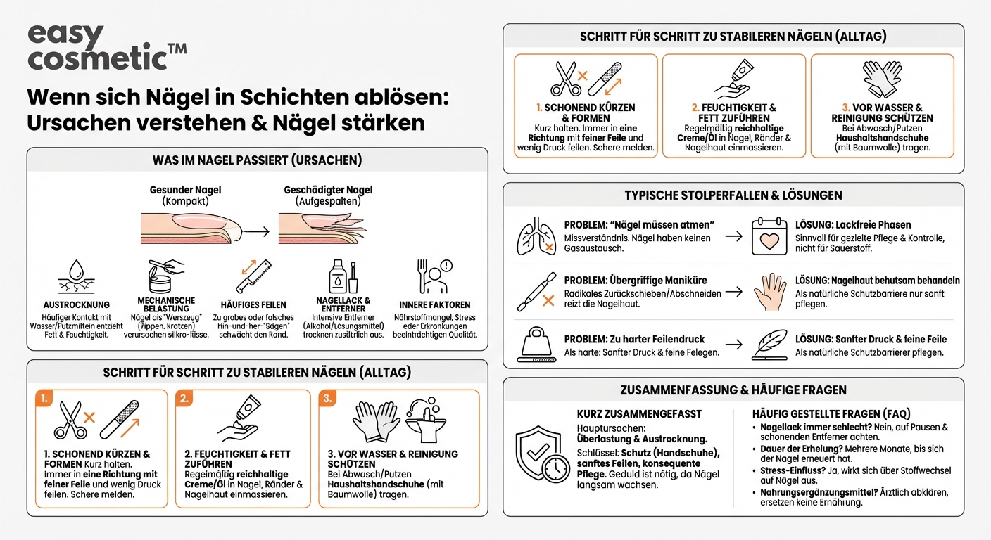Warum schälen sich meine Nägel in Schichten ab und was kann ich dagegen tun?
