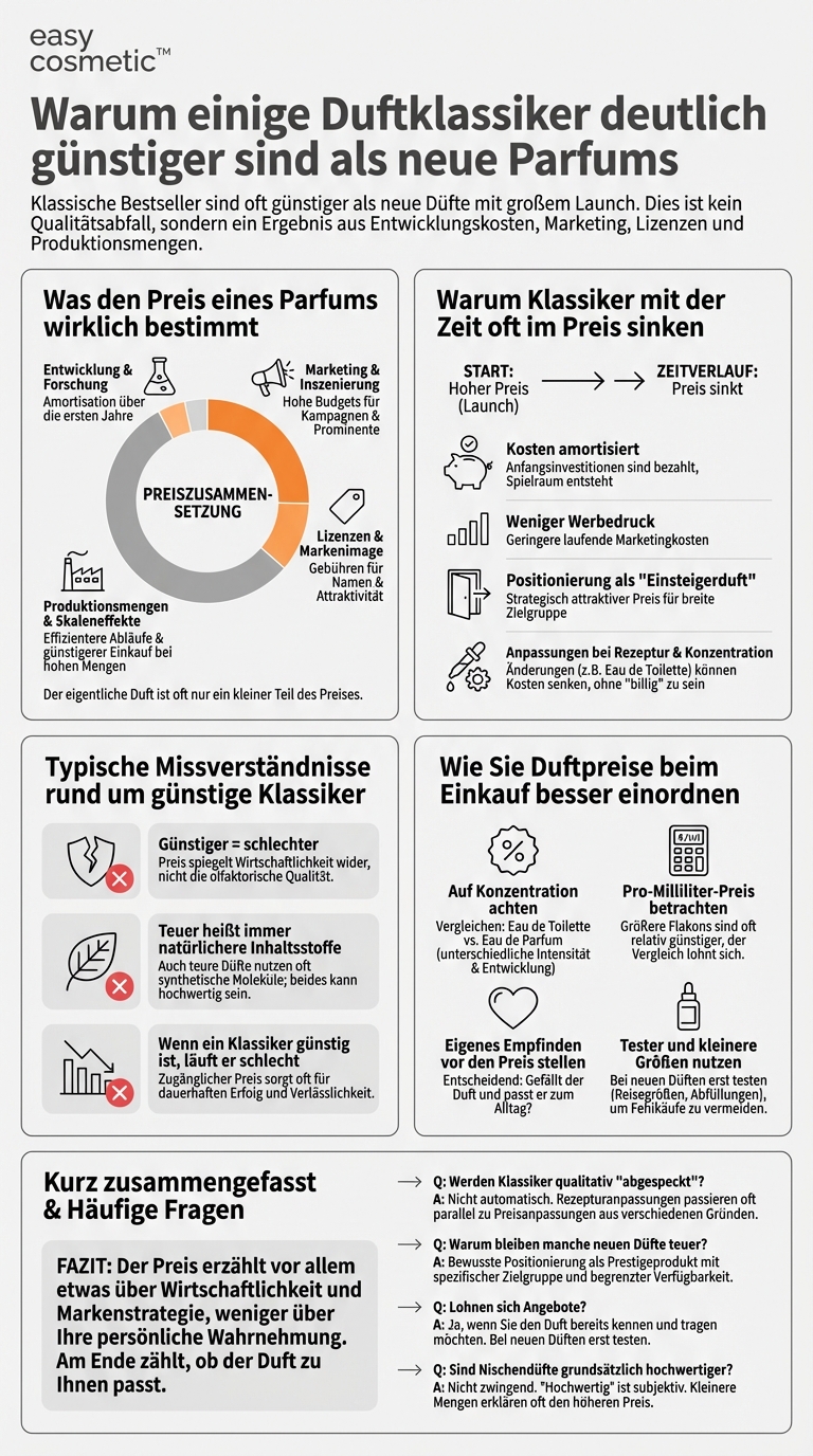 Warum sind manche klassische Bestseller-Düfte im Vergleich zu neuen Launches relativ günstig?