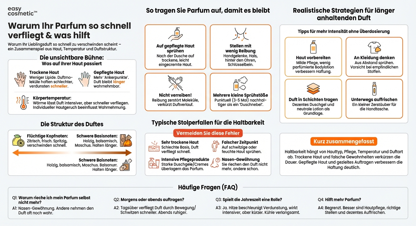 Warum verfliegt mein Parfum so schnell auf meiner Haut?