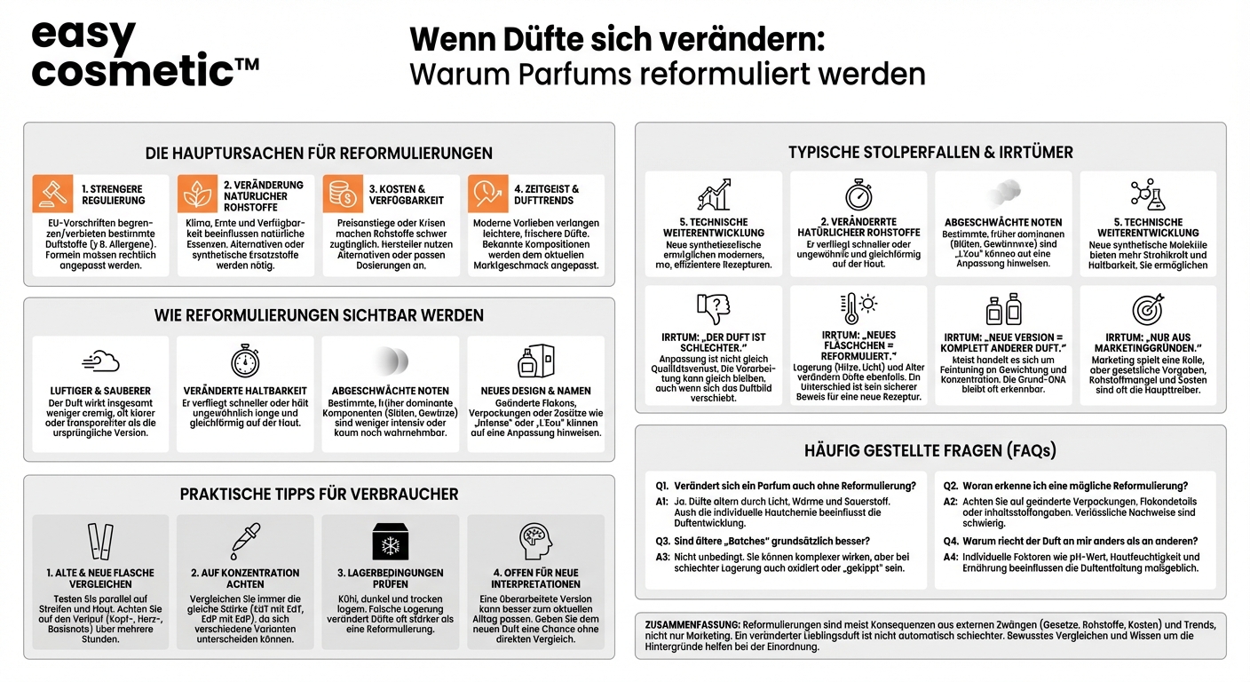 Warum werden manche Parfums nach Jahren neu aufgelegt oder reformuliert?