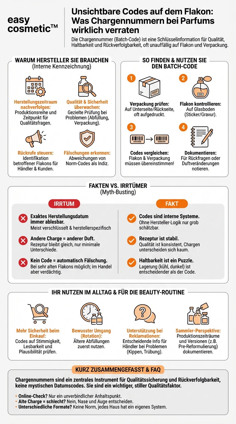Was bedeuten die Chargennummern (Batch-Codes) auf Parfumflakons?
