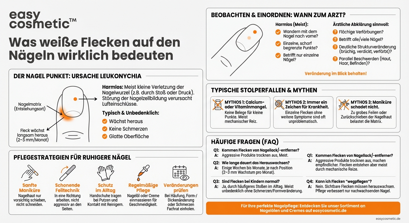 Was bedeuten weiße Flecken auf den Nägeln?
