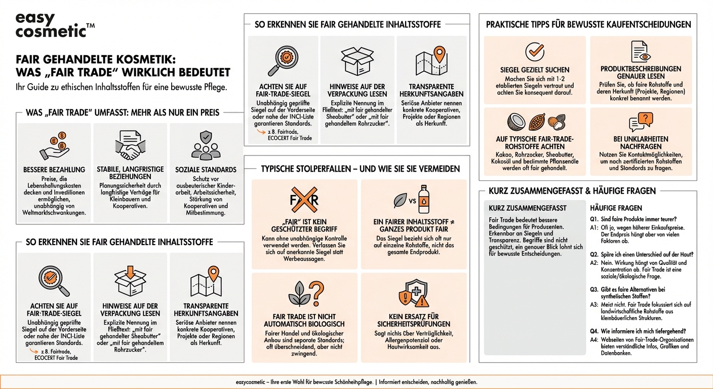 Was bedeutet „Fair Trade“ bei Kosmetikzutaten und woran erkenne ich fair gehandelte Inhaltsstoffe?