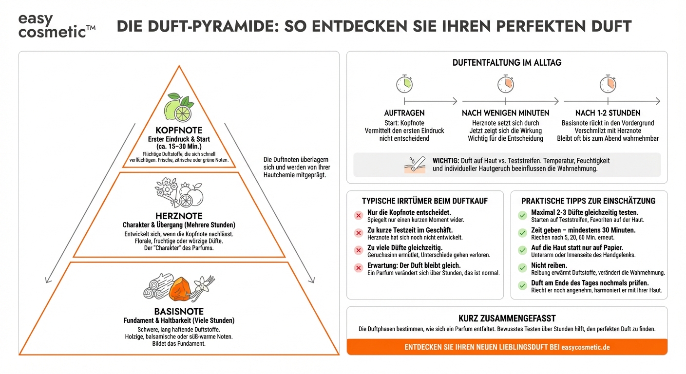 Was bedeutet Kopfnote, Herznote und Basisnote bei Parfums?