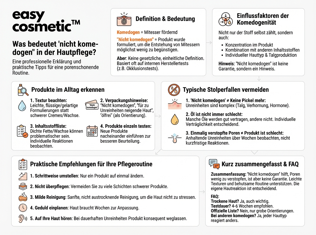 Was bedeutet „nicht komedogen“ und woran erkenne ich solche Produkte?