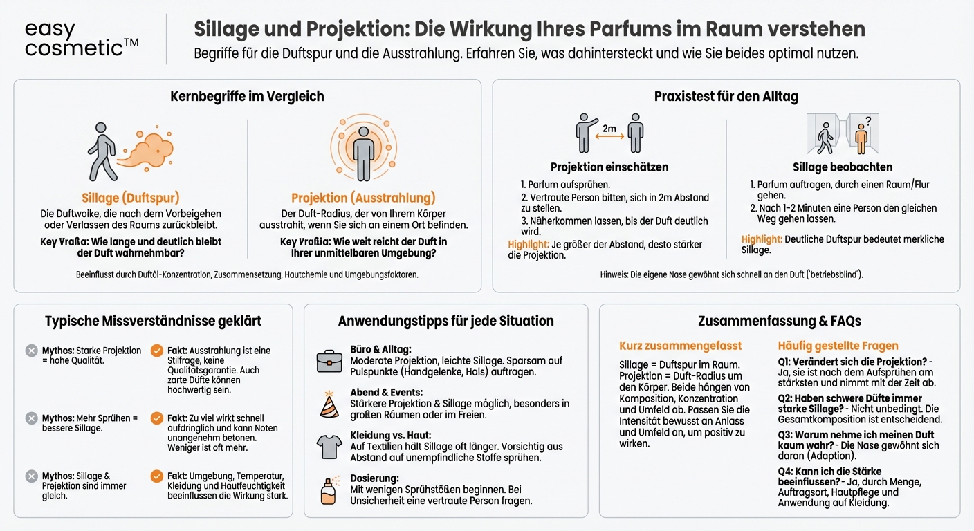 Was bedeutet Sillage und was bedeutet Projektion bei einem Parfum?
