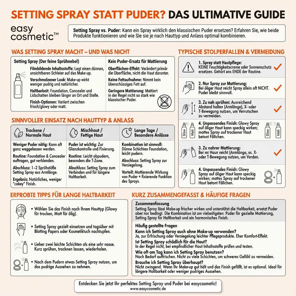 Was bringt ein Setting Spray und ersetzt es Puder?
