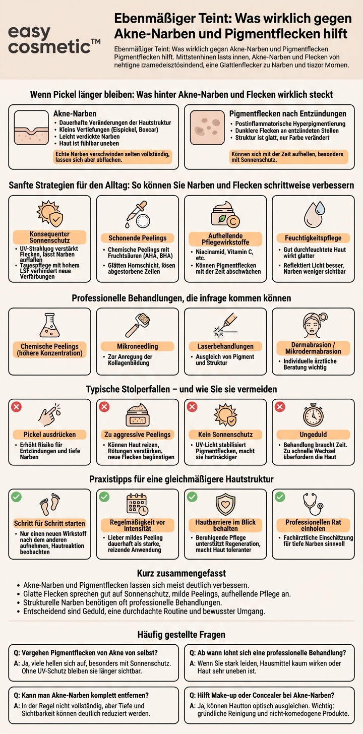 Was hilft bei Akne-Narben und Pigmentflecken?