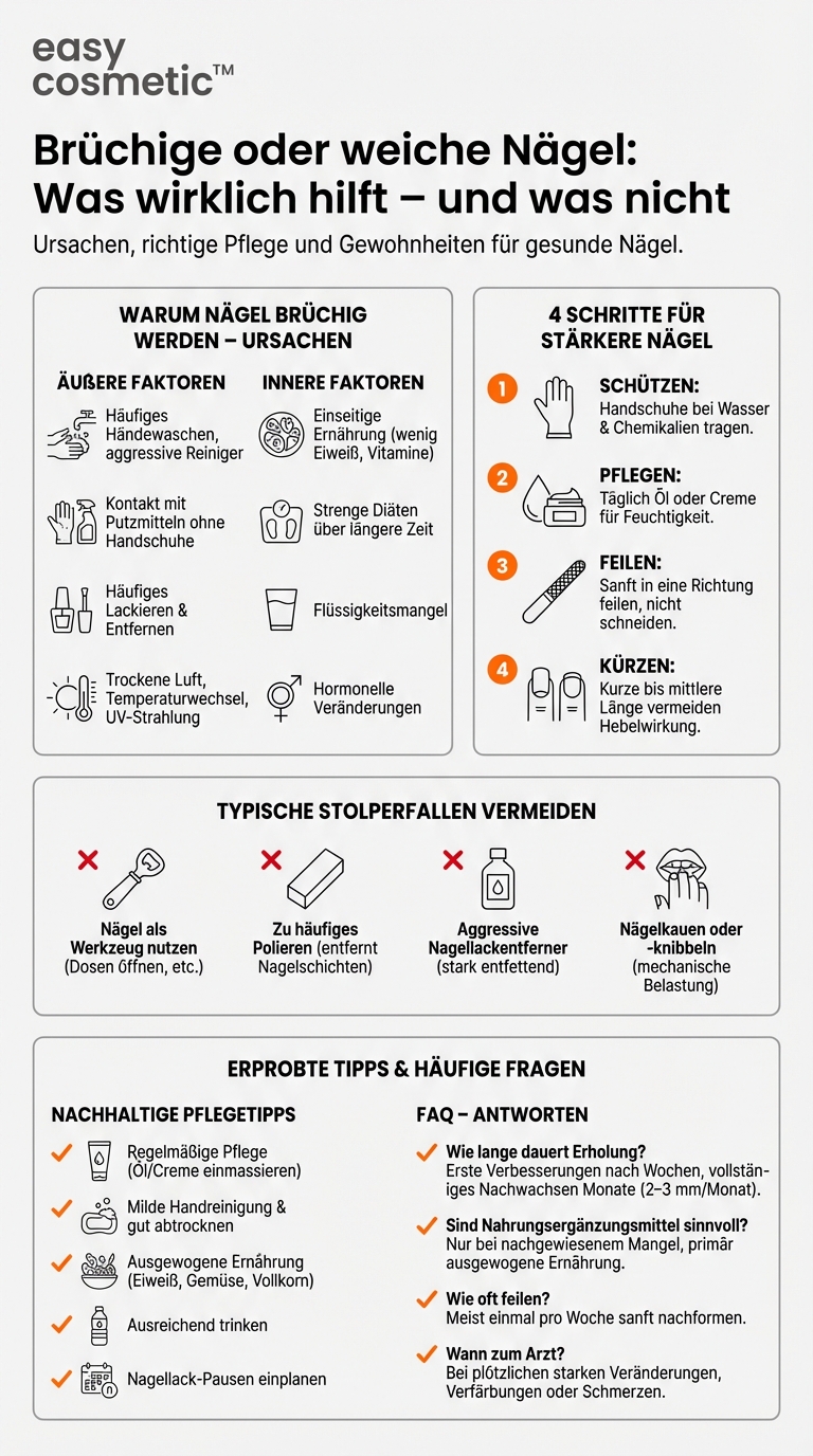 Was hilft bei brüchigen oder weichen Nägeln?