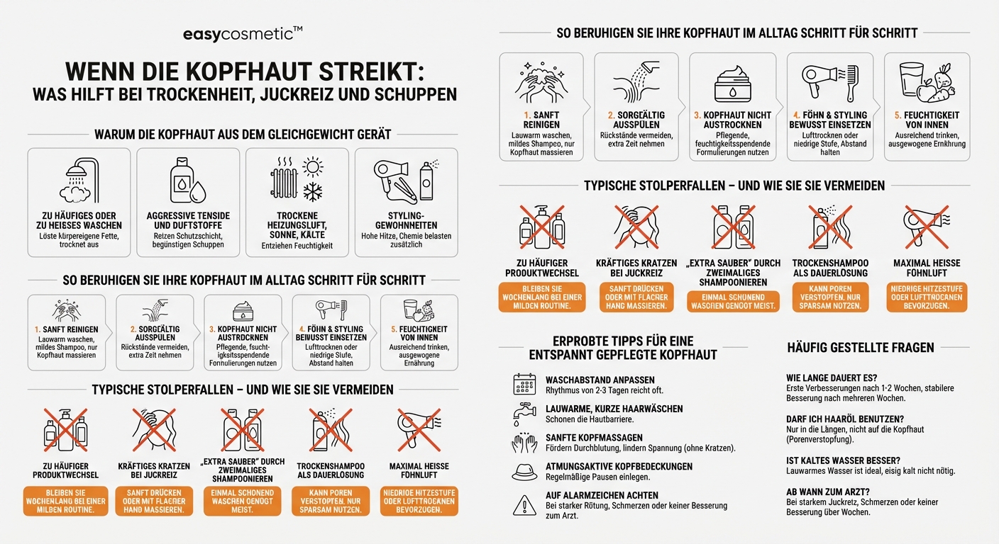 Was hilft bei trockener, juckender oder schuppiger Kopfhaut?