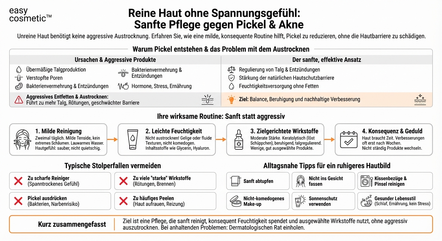 Was hilft wirklich gegen Pickel und Akne, ohne die Haut auszutrocknen?