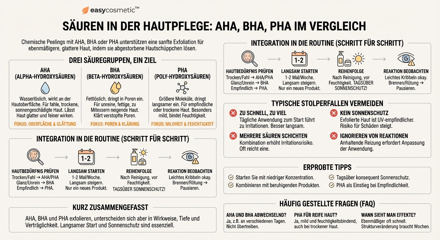 Was ist der Unterschied zwischen AHA, BHA und PHA?