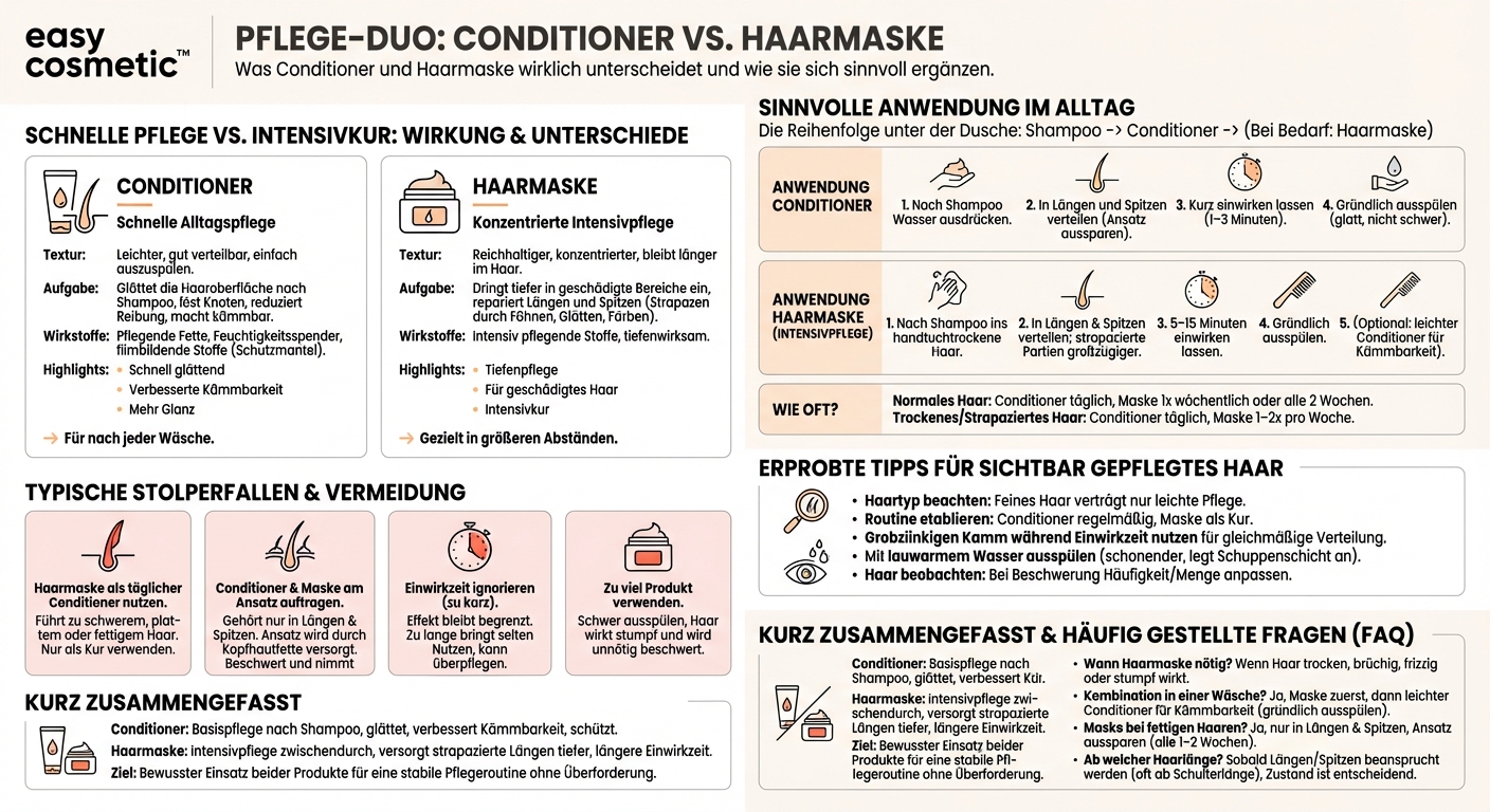 Was ist der Unterschied zwischen Conditioner und Haarmaske?