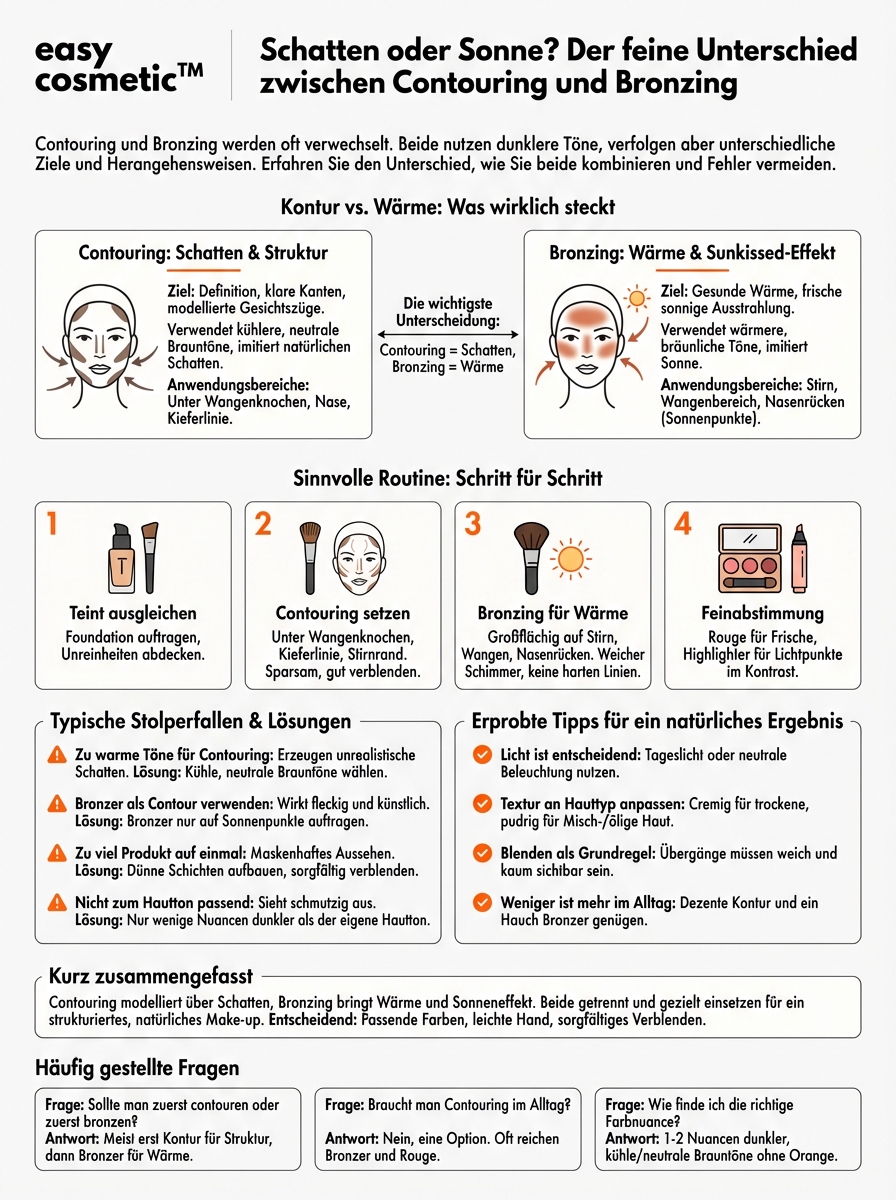 Was ist der Unterschied zwischen Contouring und Bronzing?