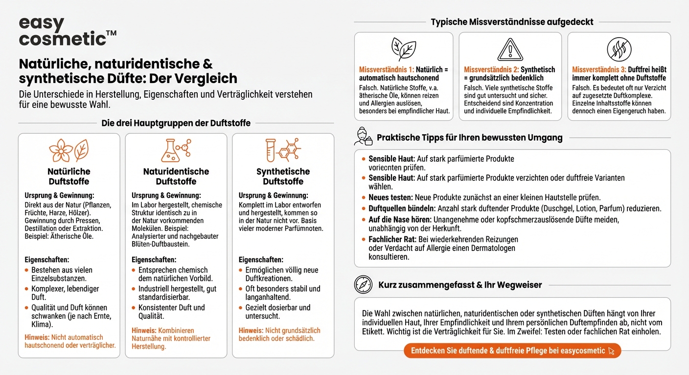 Was ist der Unterschied zwischen naturidentischen, synthetischen und natürlichen Duftstoffen?