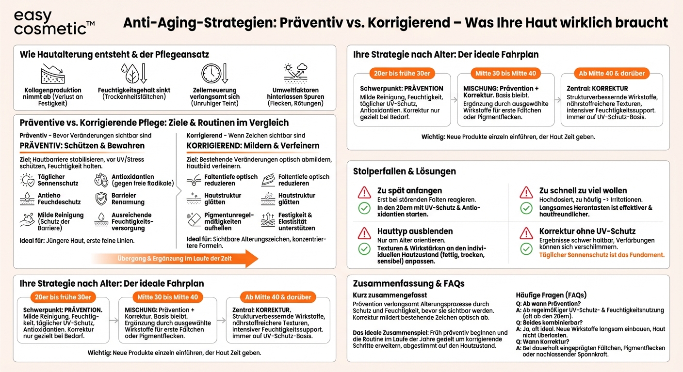 Was ist der Unterschied zwischen präventiver und korrigierender Anti-Aging-Pflege?