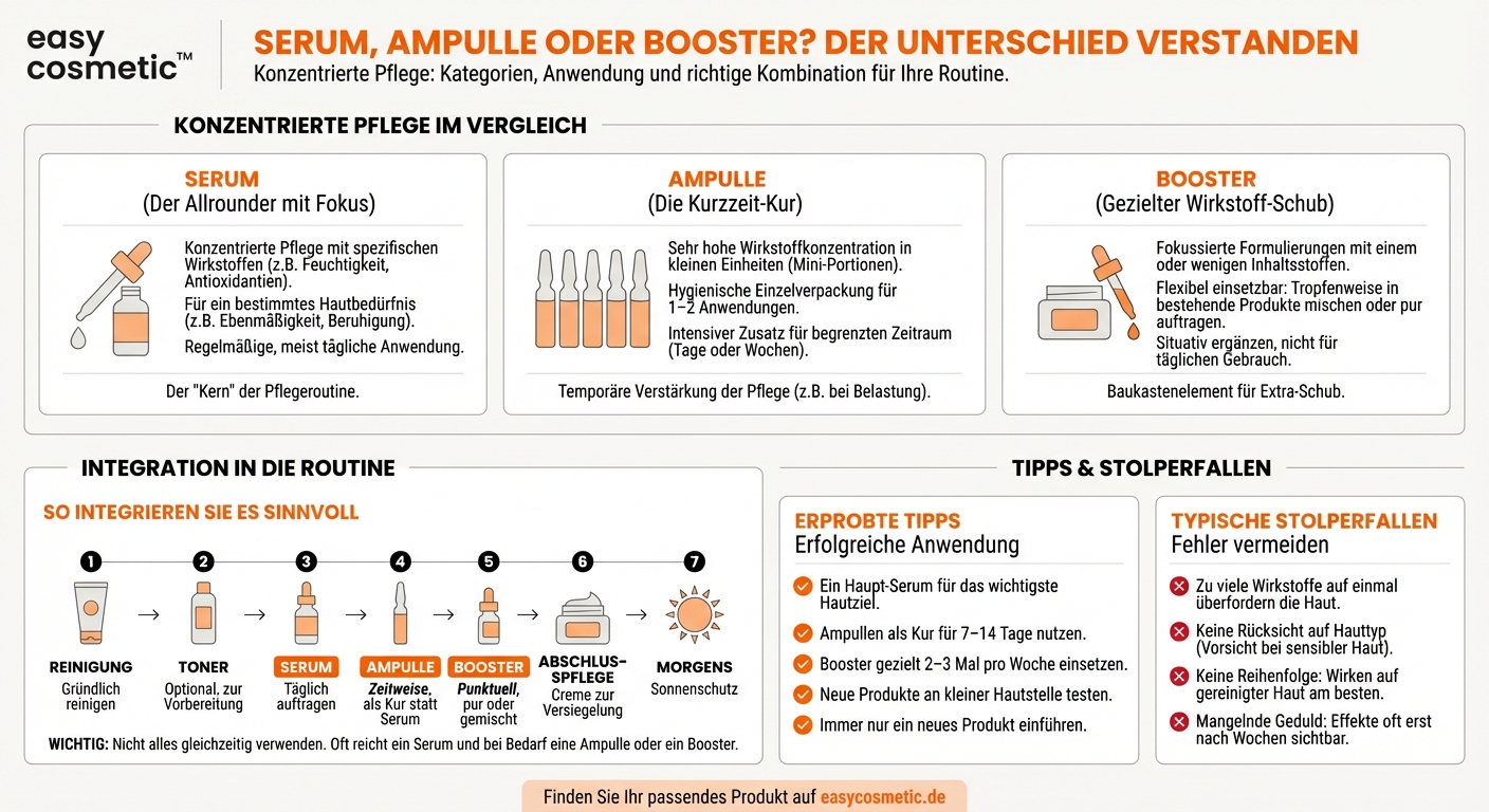 Was ist der Unterschied zwischen Serum, Ampulle und Booster?