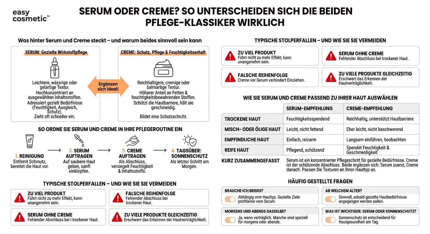 Was ist der Unterschied zwischen Serum und Creme?