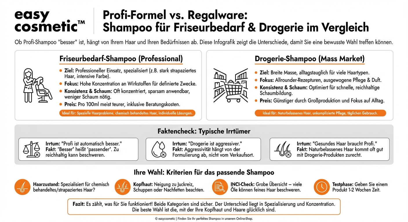 Was ist der Unterschied zwischen Shampoo für Friseurbedarf und Drogerie-Shampoo?