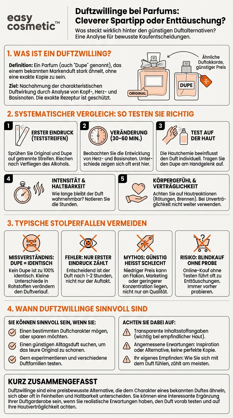 Was ist ein Duftzwilling bzw. Dupe bei Parfums und sind sie empfehlenswert?