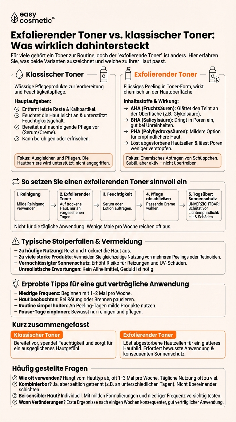 Was ist ein exfolierender Toner und wie unterscheidet er sich von einem normalen Toner?