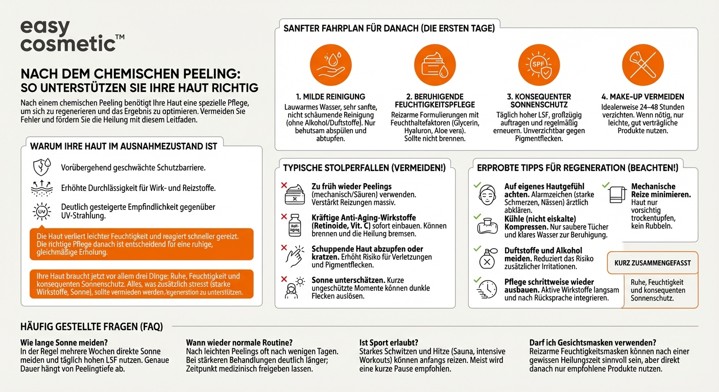 Was ist nach einem chemischen Peeling bei der Pflege besonders wichtig?