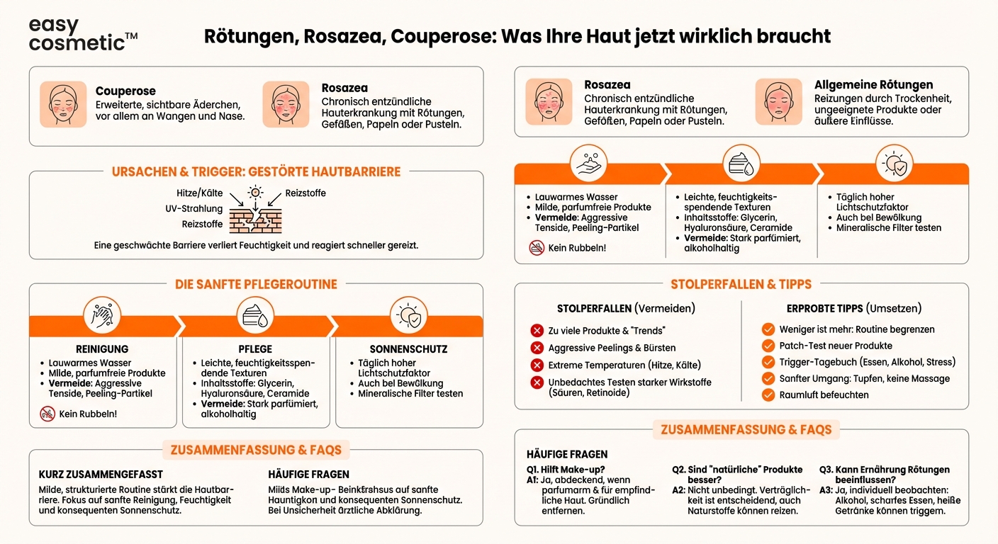 Was kann ich bei Rötungen, Rosazea oder Couperose in der Pflege beachten?