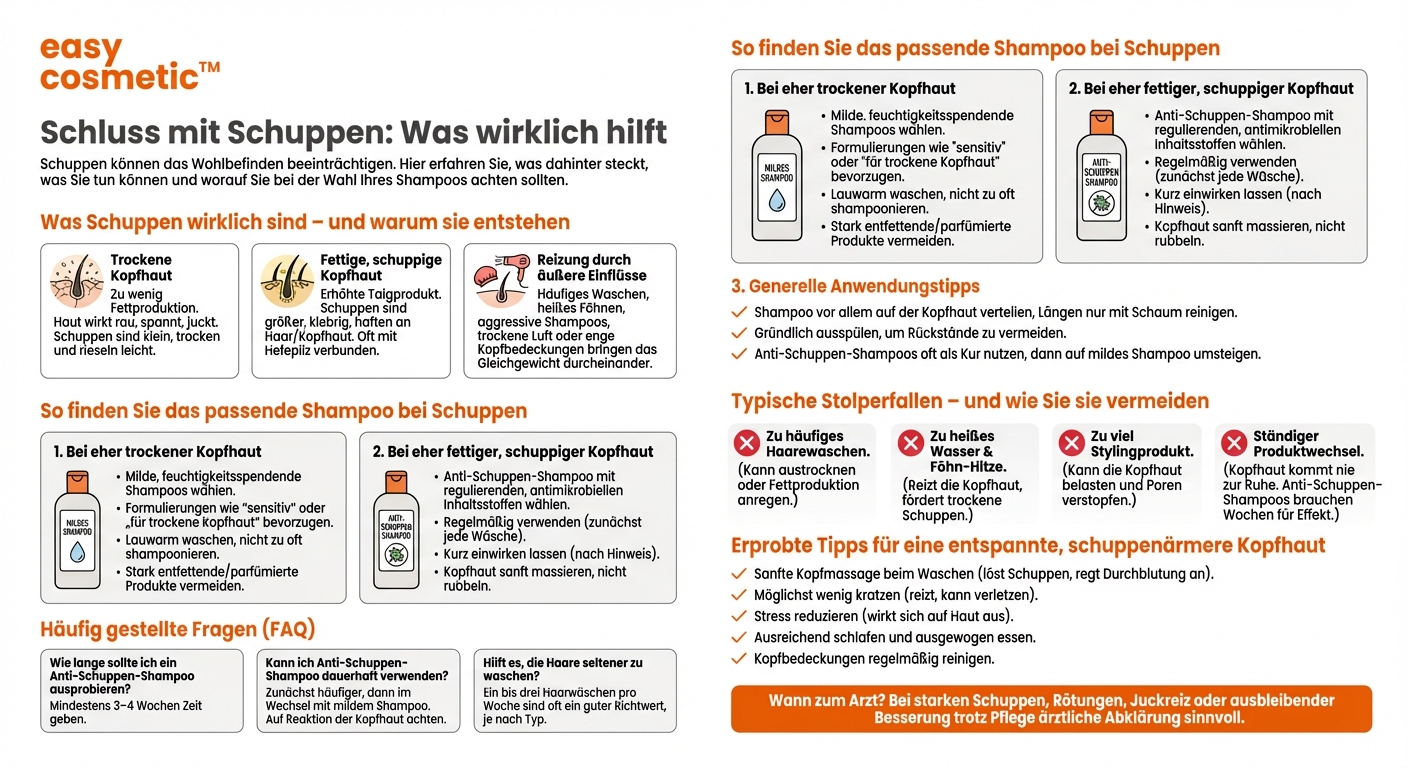Was kann ich bei Schuppen tun, und welches Shampoo ist geeignet?