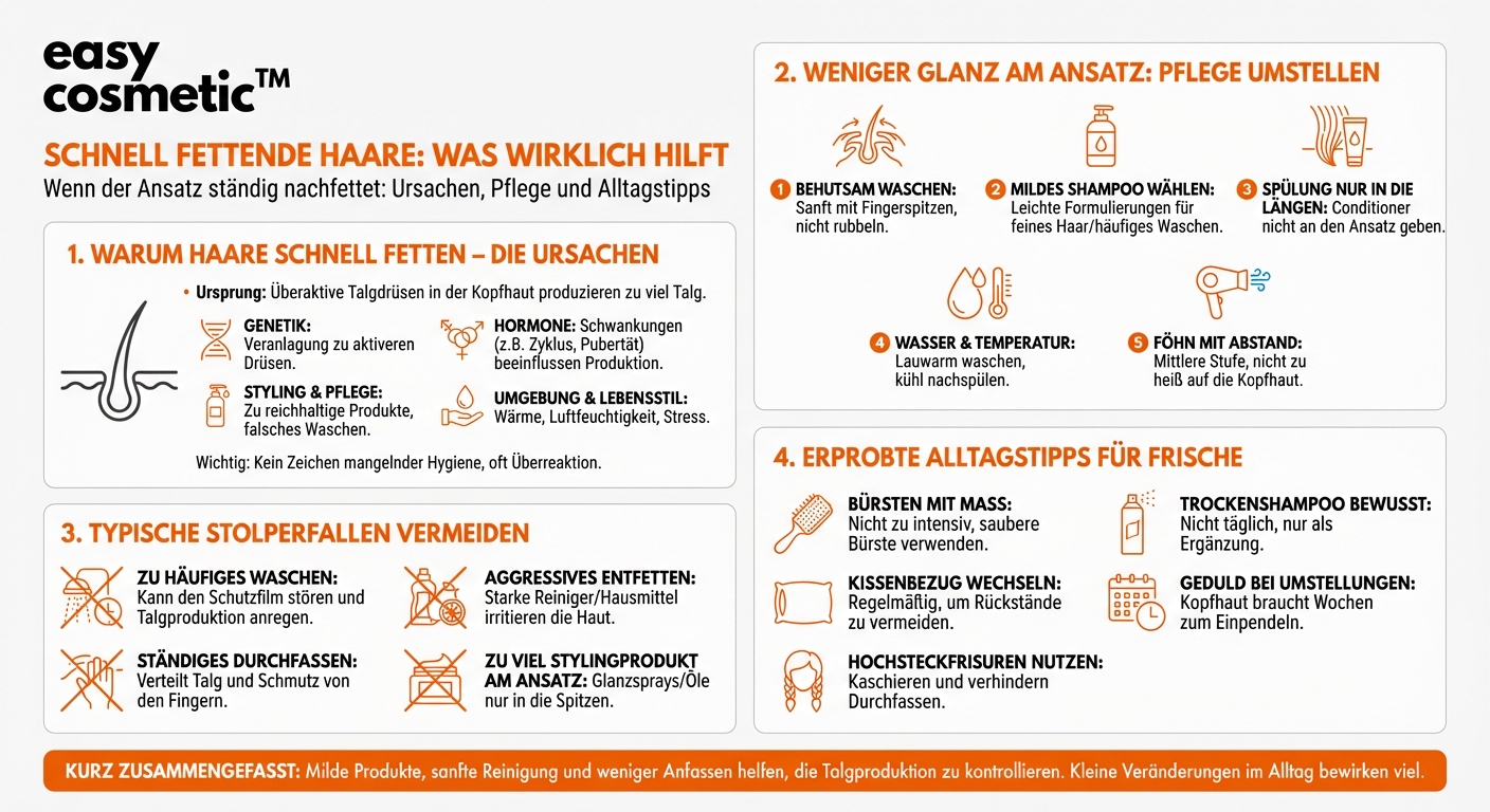 Was kann ich gegen schnell fettende Haare tun?