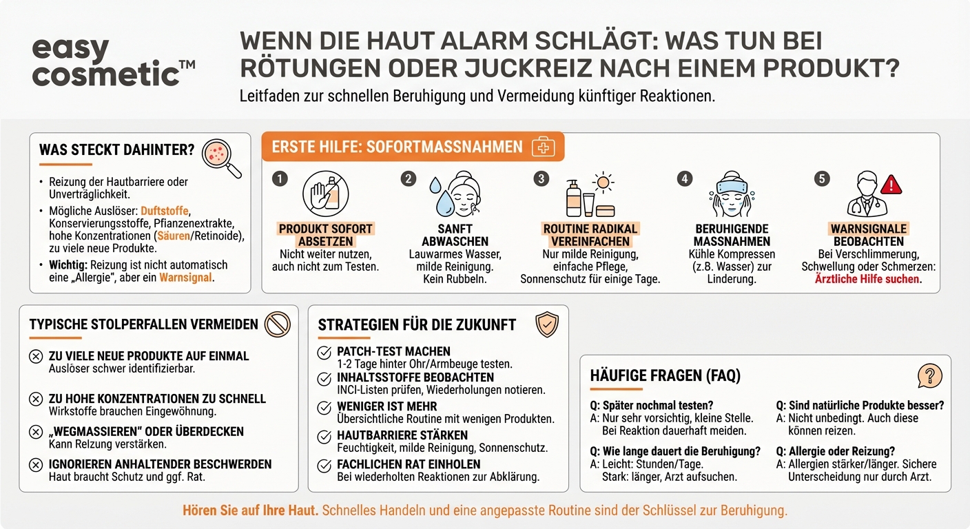 Was kann ich tun, wenn ich auf ein Produkt mit Rötungen oder Juckreiz reagiere?