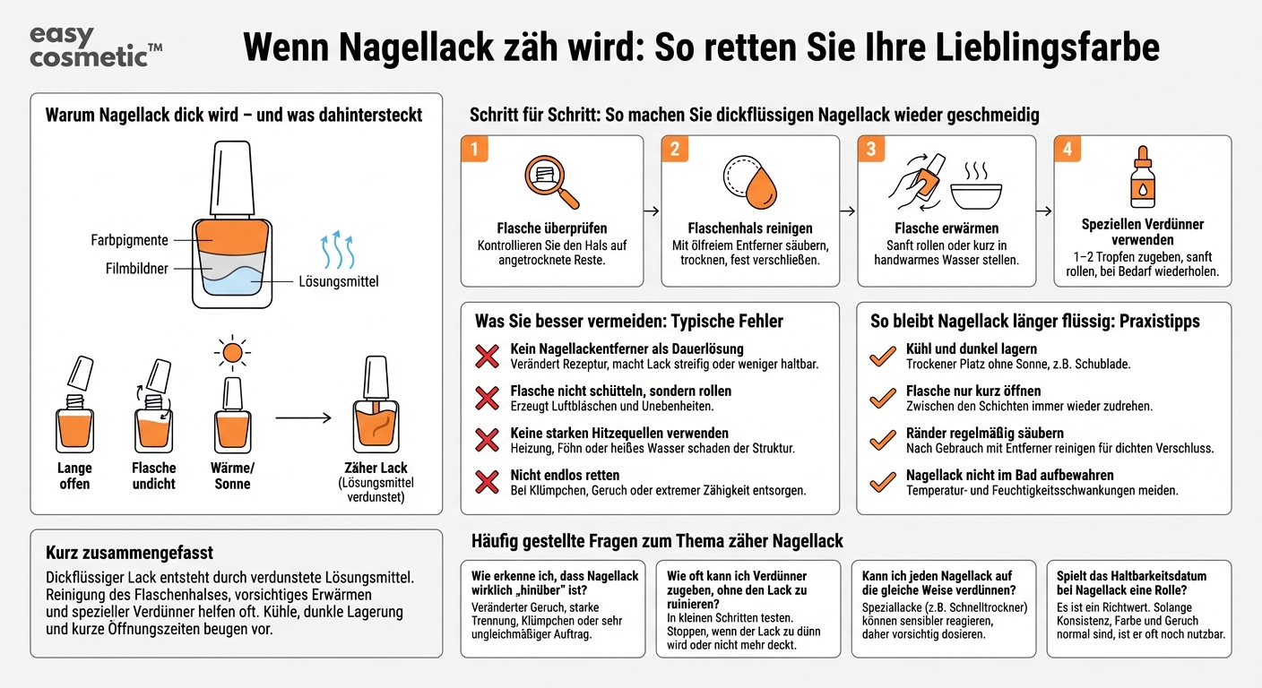 Was kann ich tun, wenn mein Nagellack dickflüssig geworden ist?