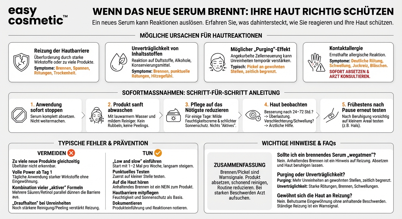 Was mache ich, wenn meine Haut nach einem neuen Serum brennt, spannt oder Pickel bekommt?