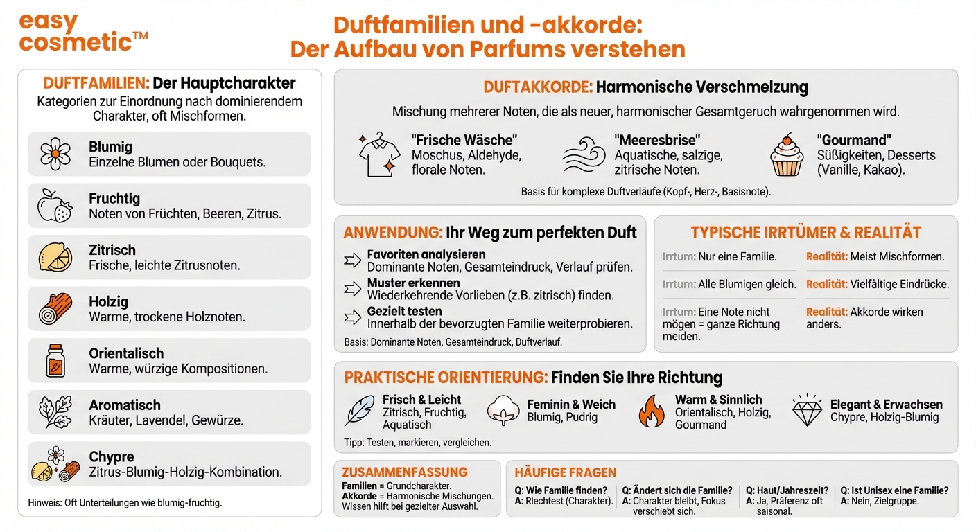 Was sind Duftfamilien und -akkorde und wie werden sie eingeteilt?