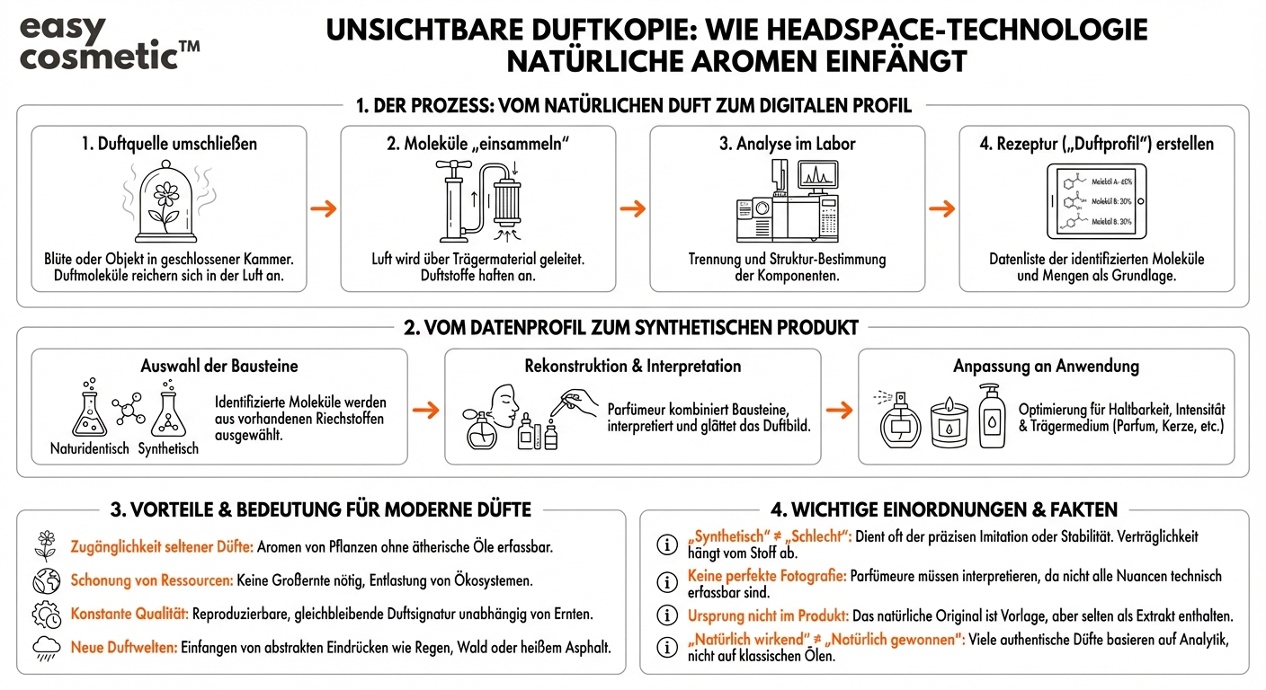 Was sind Headspace-Technologien und wie werden damit natürliche Düfte synthetisch nachgebildet?