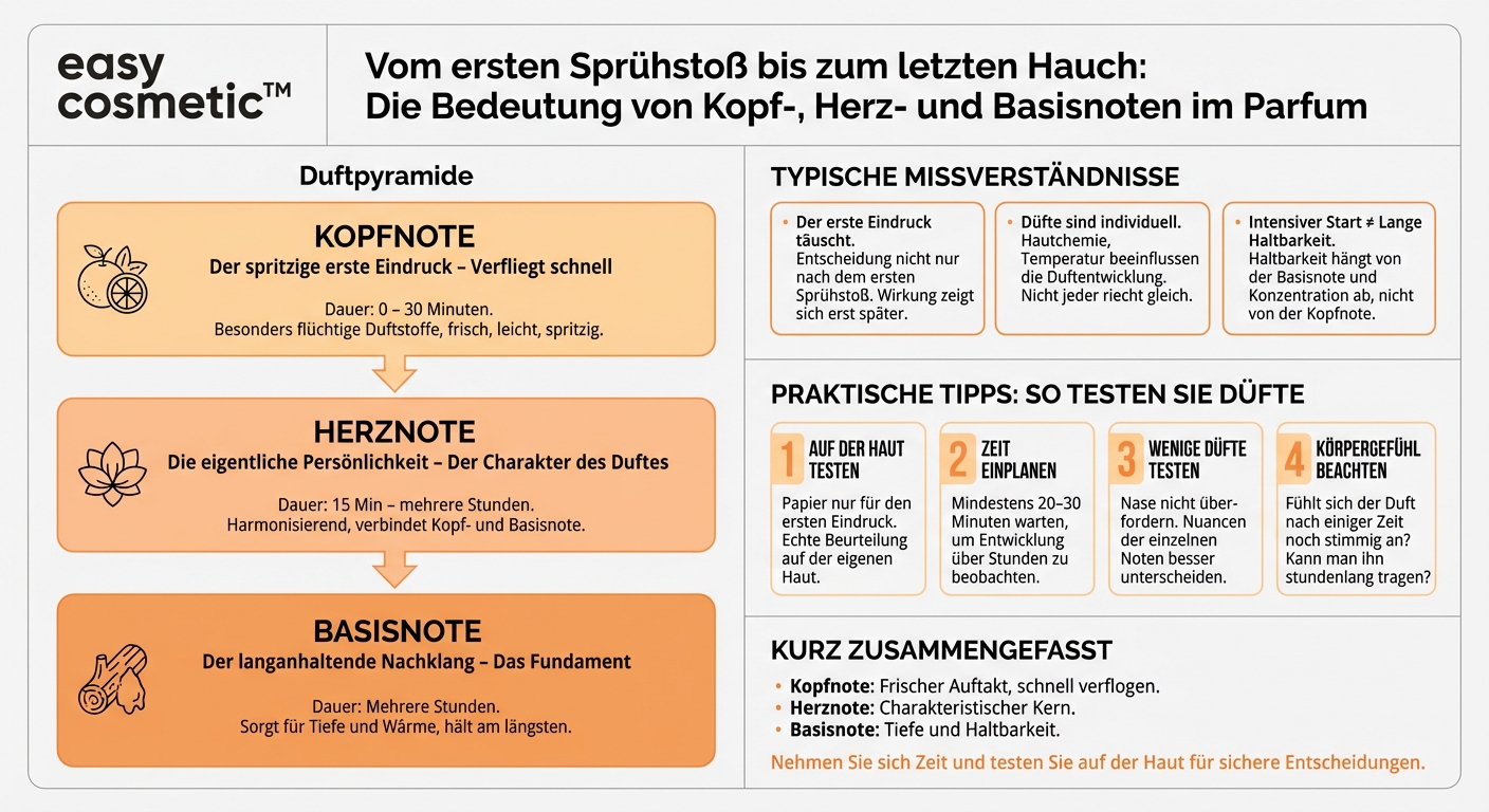 Was sind Kopf-, Herz- und Basisnoten bei einem Duft?
