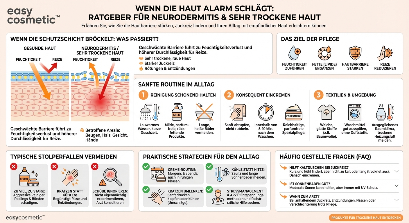 Was sollte man bei Neurodermitis oder sehr trockener, juckender Haut beachten?