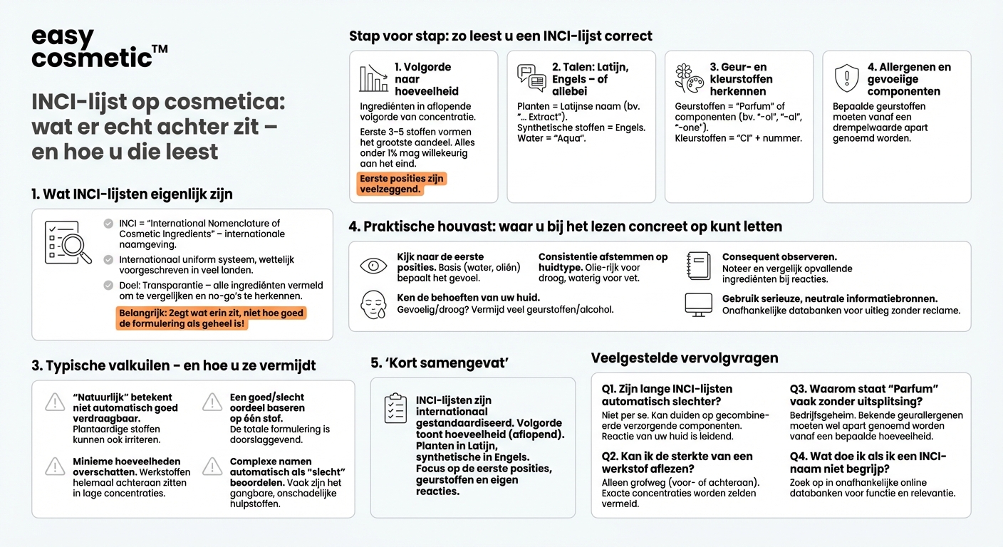 Wat betekenen INCI-lijsten en hoe lees ik ze op de juiste manier?