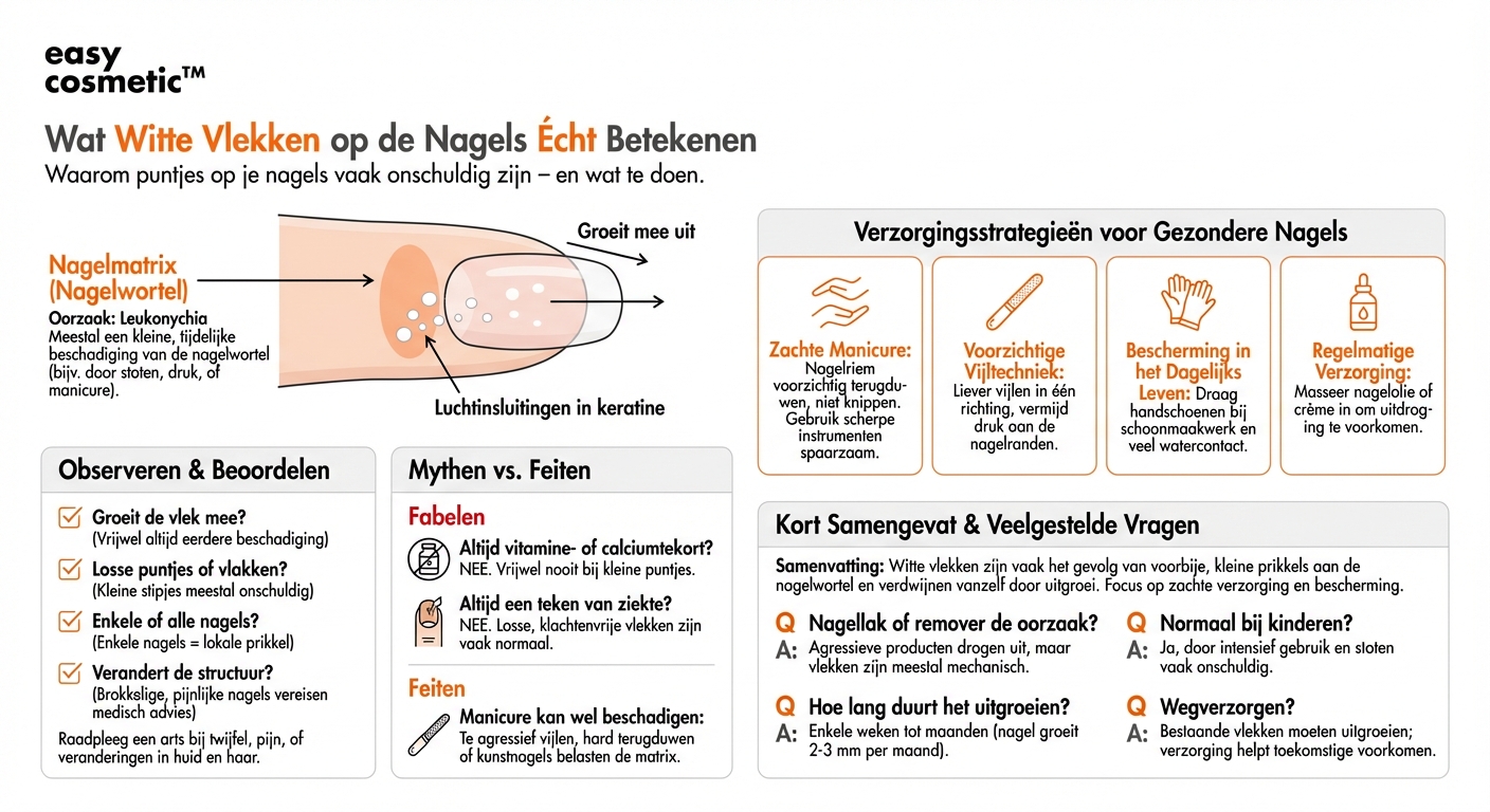 Wat betekenen witte vlekken op de nagels?
