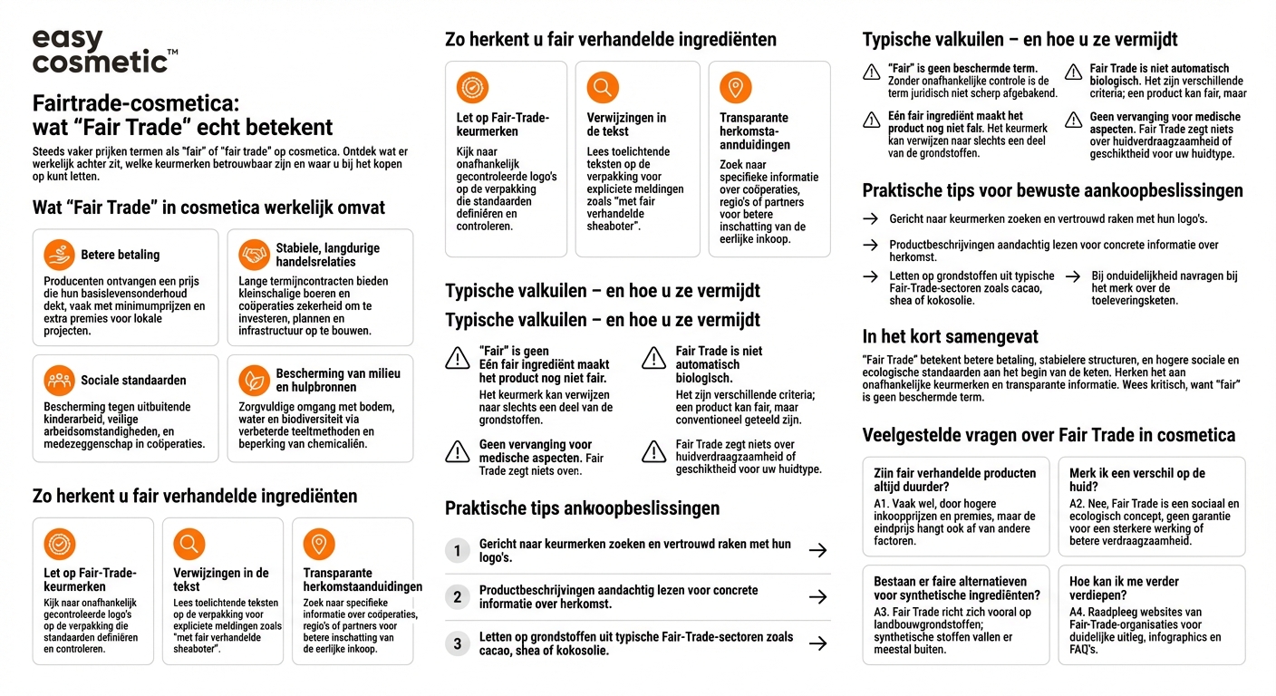 Wat betekent ‘Fair Trade’ bij cosmetische ingrediënten en waaraan herken ik eerlijk verhandelde bestanddelen?