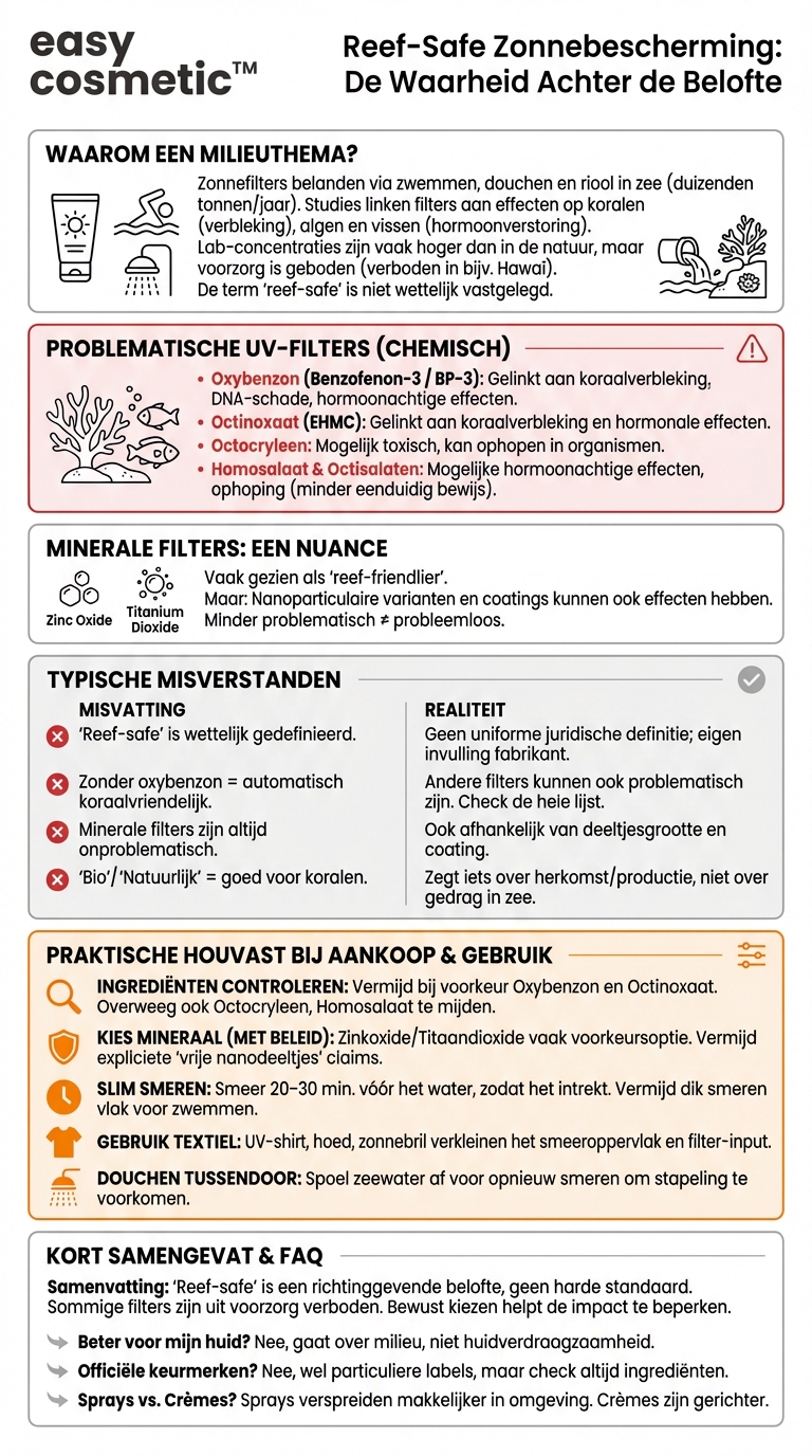Wat betekent ‘reef-safe’ of koraalvriendelijke zonbescherming en welke filters gelden als problematisch voor het milieu?