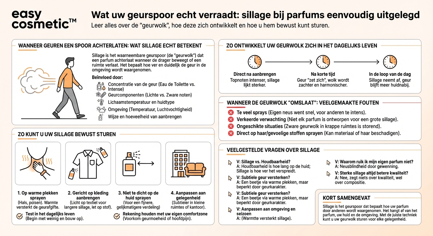Wat betekent sillage oftewel geurwolk bij parfums?