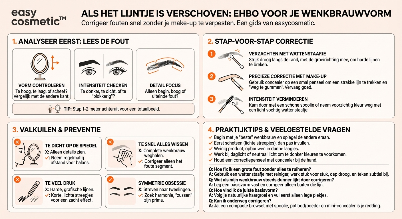 Wat doe ik als ik me in de wenkbrauwvorm heb vergist?