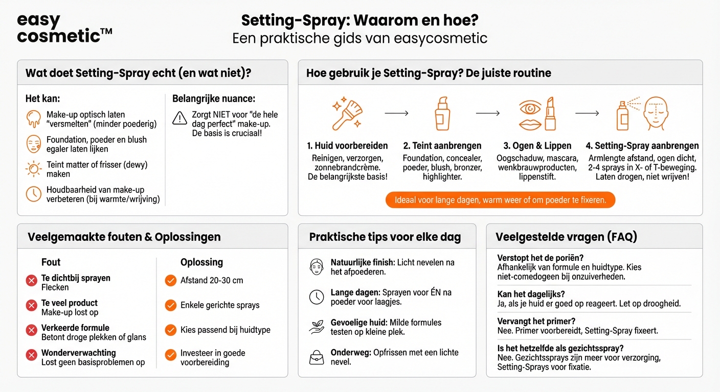 Wat doet een setting spray en wanneer moet je het gebruiken?